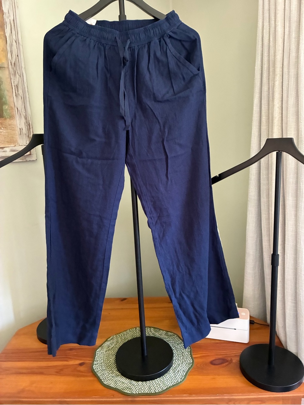 Briggs New York Navy Drawstring Elastic Waist Chinos